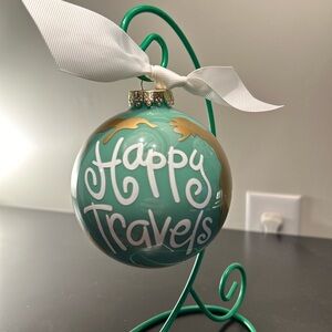 Happy Travels Glass Ornament by Coton Colors